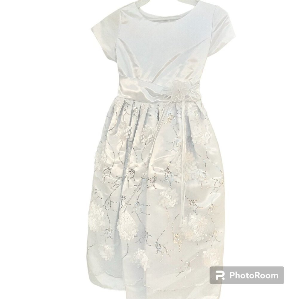 Flower Girl Communion Formal Wedding Holiday Party White Dress Size 10 NEW